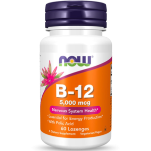 NOW Foods B-12 مع حمض الفوليك، 60 لووز