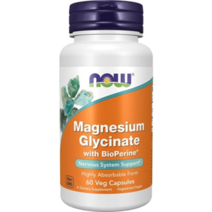 NOW Foods Magnesium Glycinate w/ BioPerine, 60caps