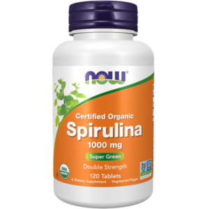 NOW Foods Certified Organic Spirulina 1000mg, 120tabs